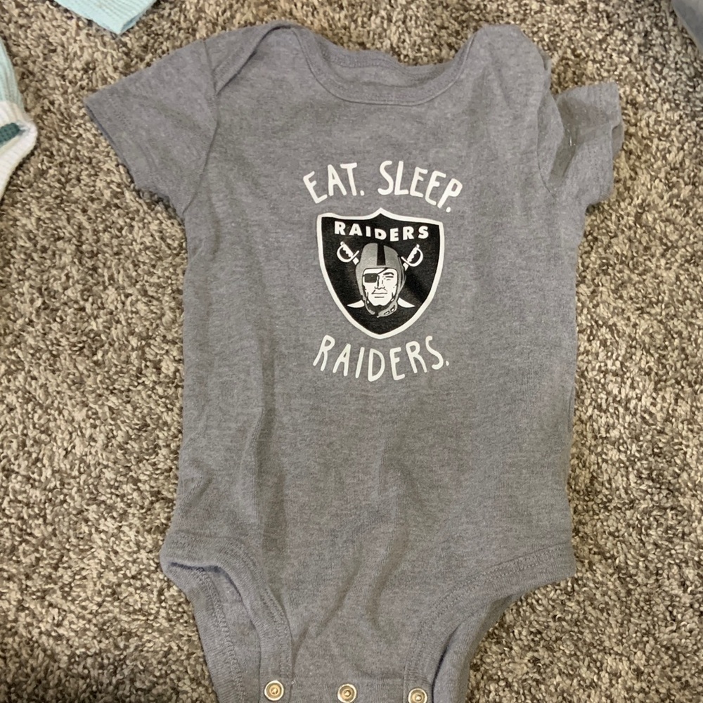 NFL Raiders Gray Baby One-Piece Bodysuit